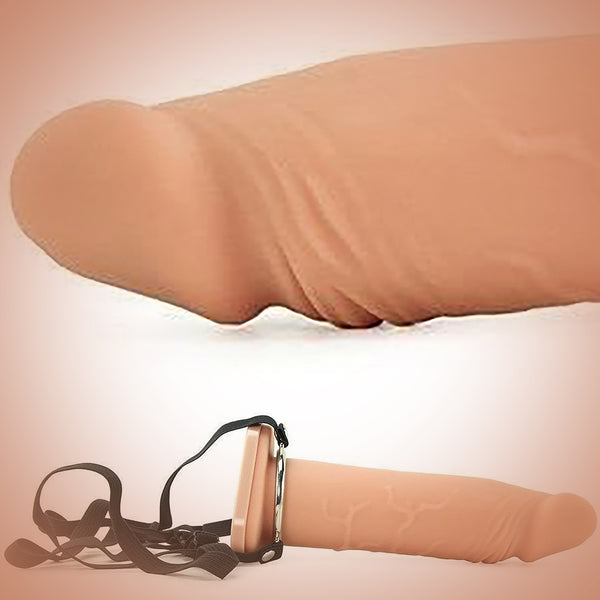 8" Silicone Hollow Male Extension Strap-On